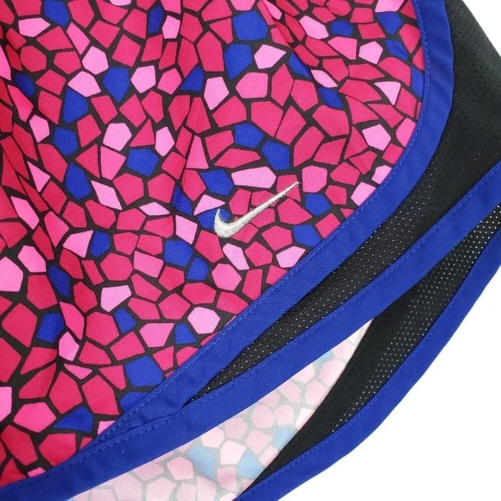 Nike Womens Dri-Fit Pink Blue Pebble Print Logo Tempo Running Shorts Size M - Picture 3 of 4